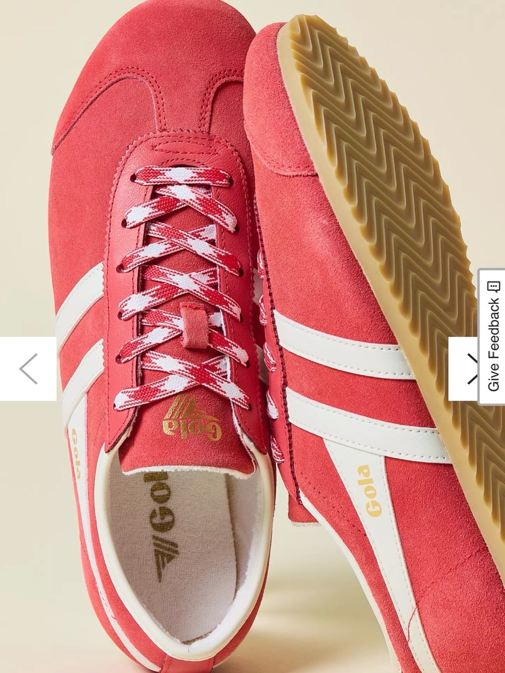 Gola Women's Coral Suede Sneakers with White Stripes